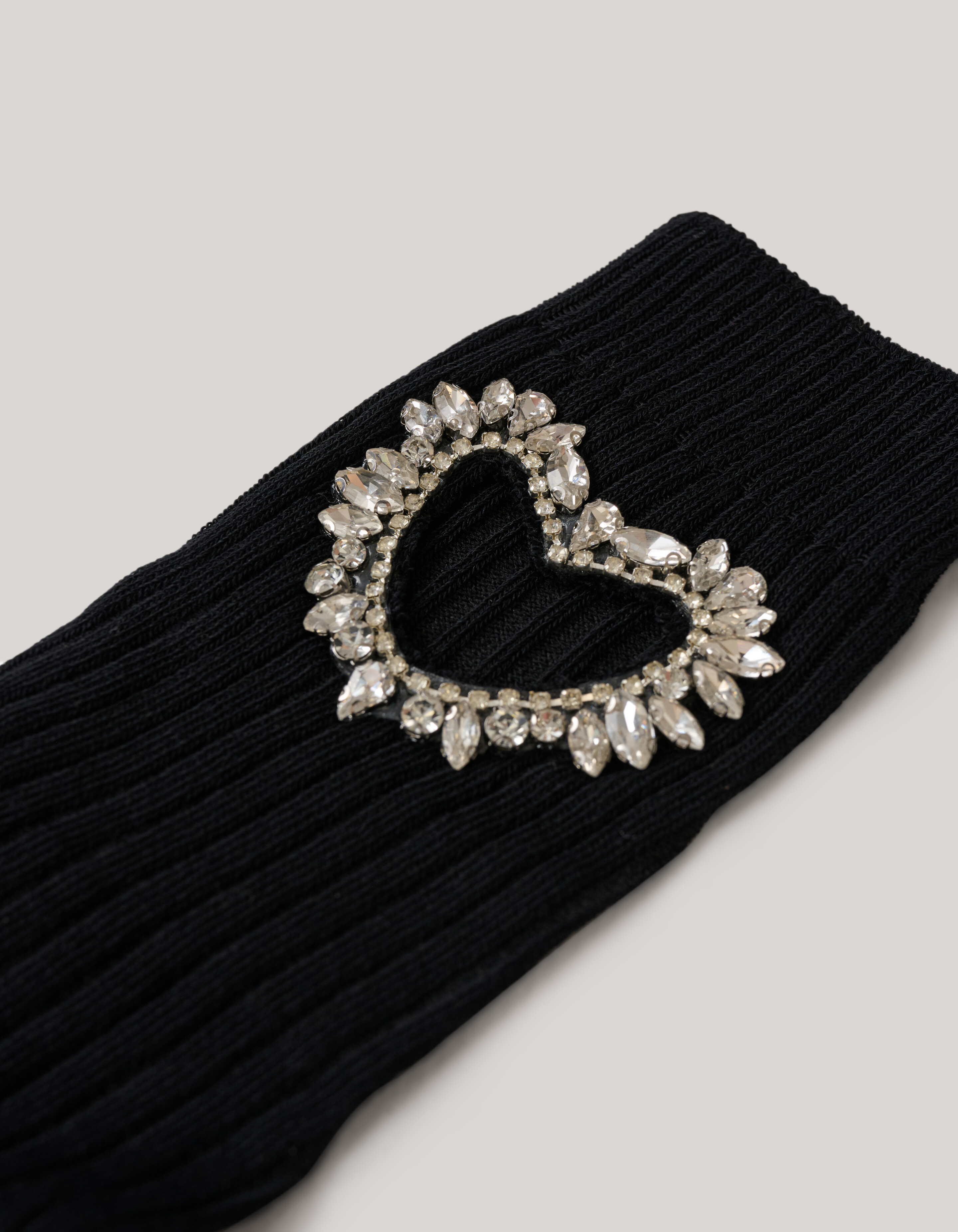 Strass Heart Sokken Zwart SHOEBY ACCESSOIRES