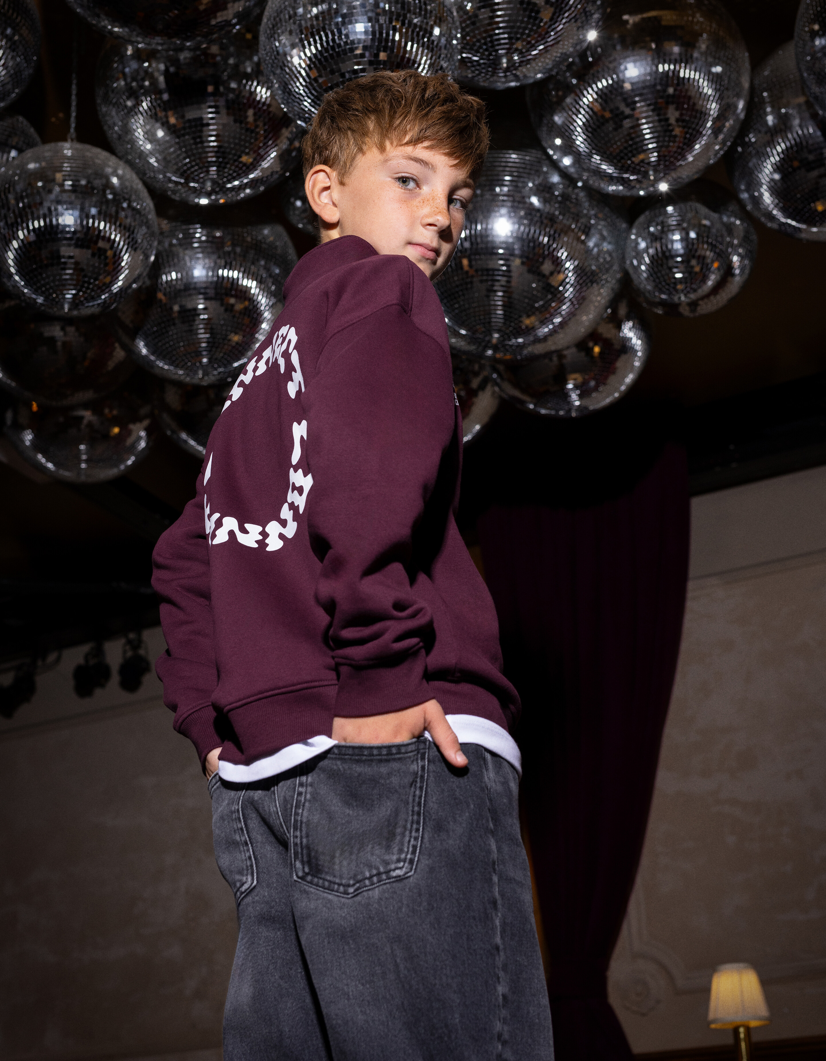 Half Zip Sweater Donkerrood SHOEBY BOYS