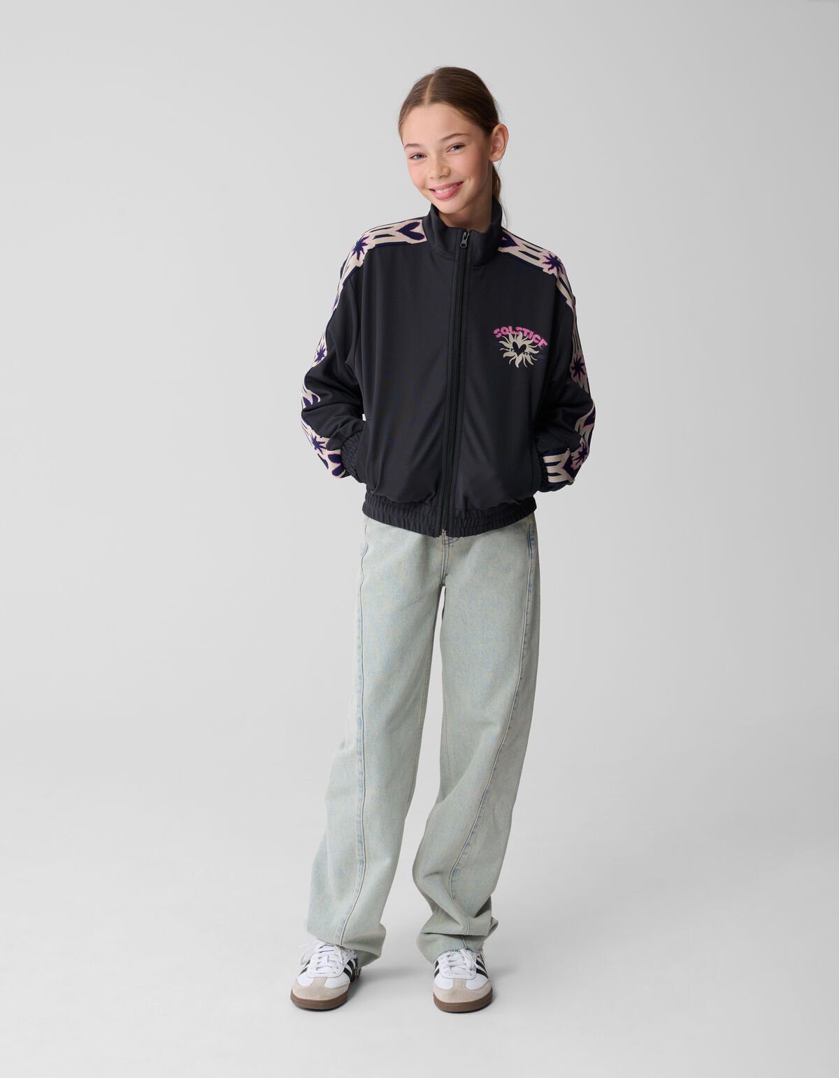 Heart Tape Zip Jack Donkergrijs SHOEBY GIRLS