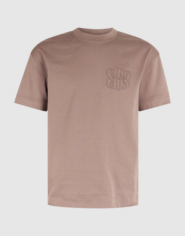 Embroidery T-shirt Lichtbruin SHOEBY MEN