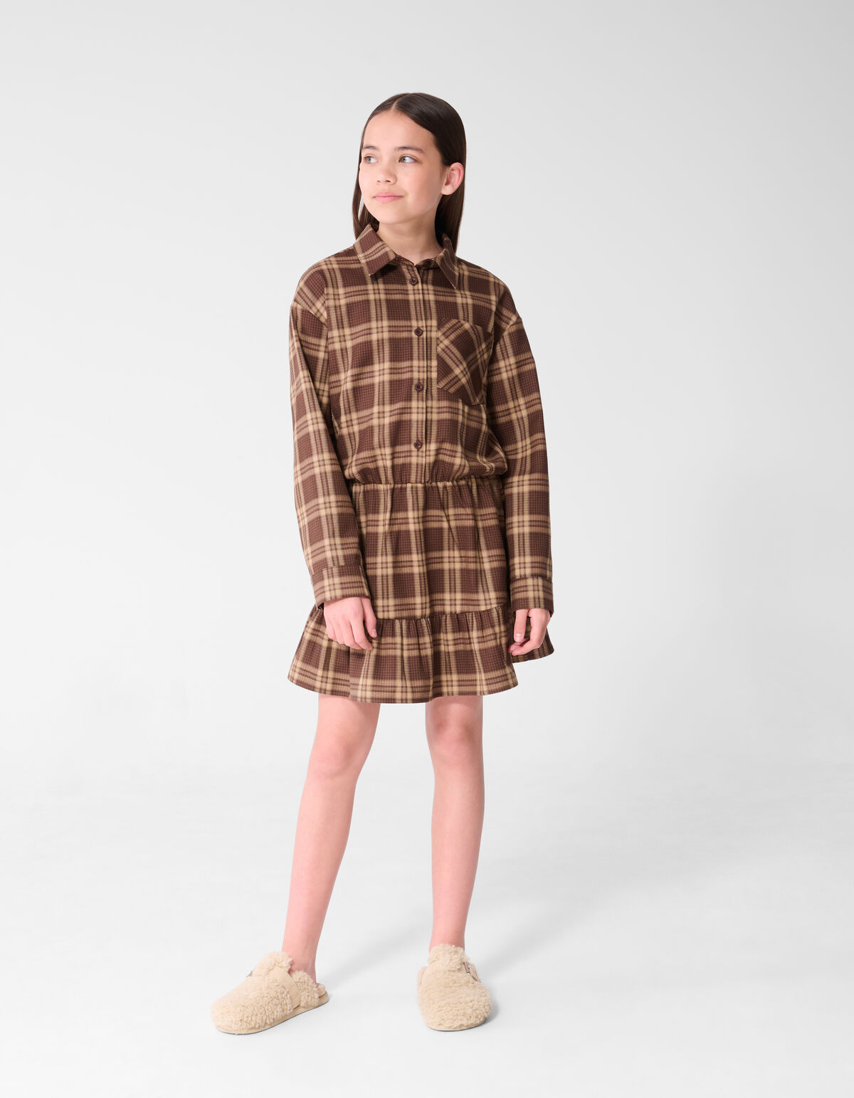 Ruiten Jurk Bruin SHOEBY GIRLS