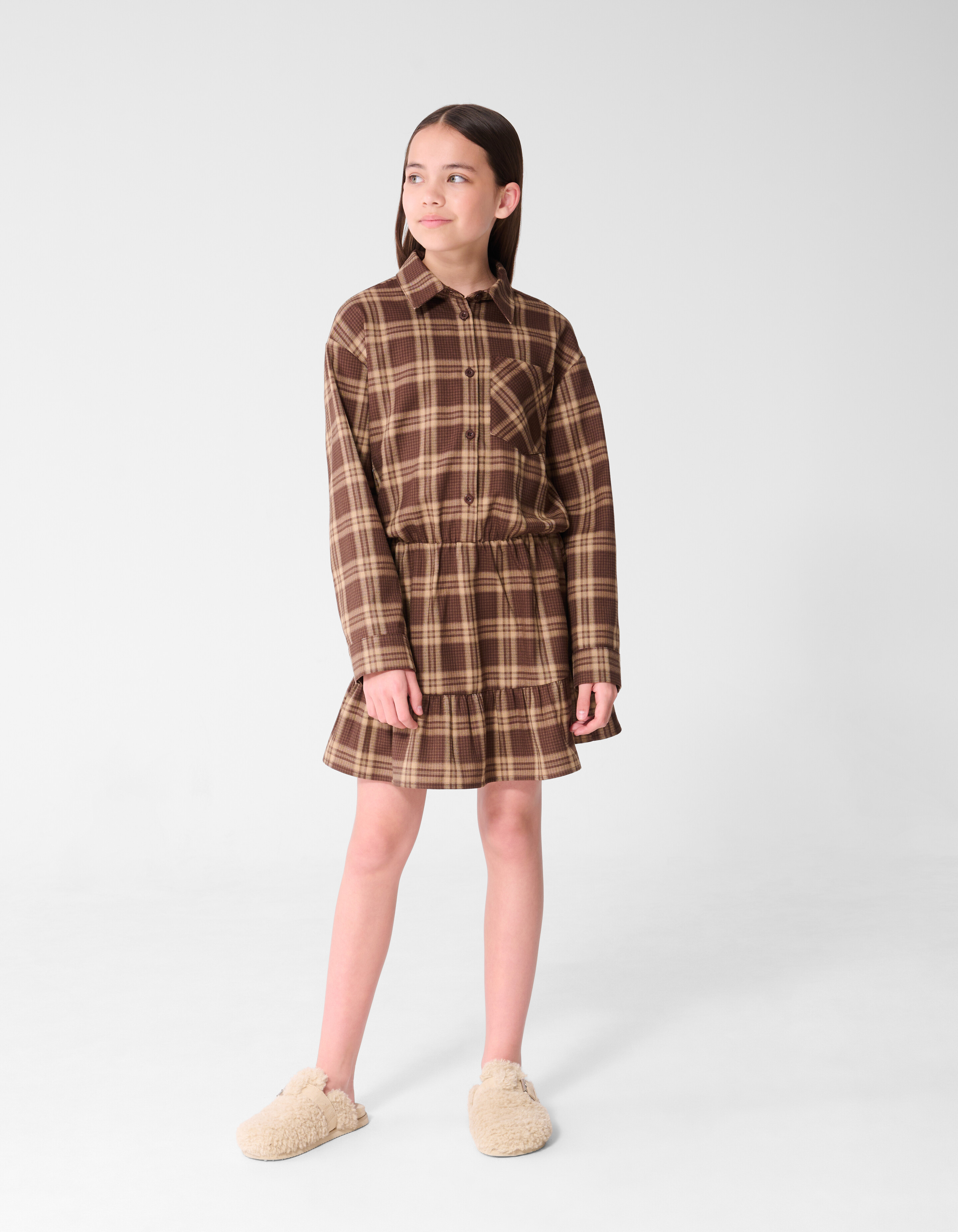 Ruiten Jurk Bruin SHOEBY GIRLS