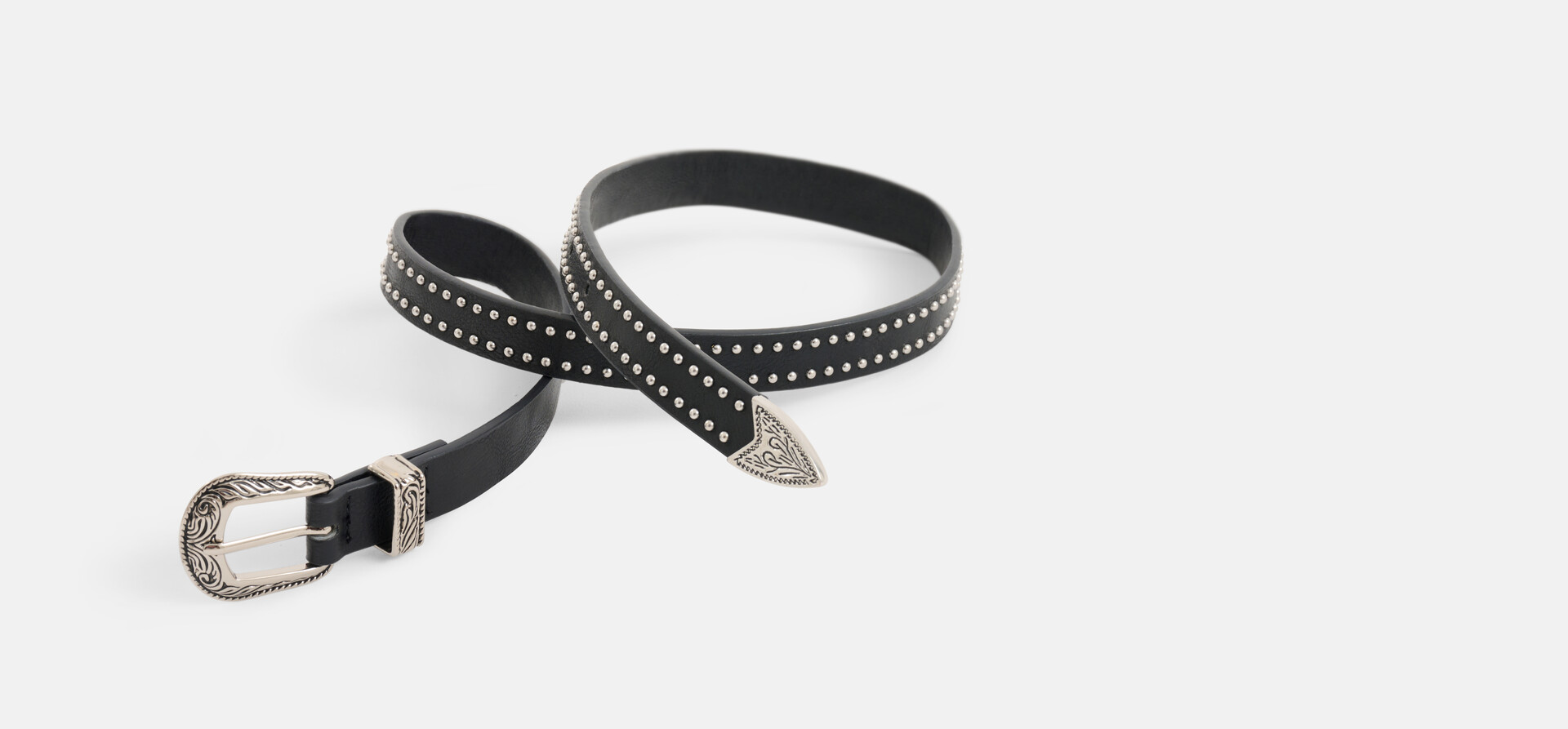 Western Studs Riem Zwart SHOEBY ACCESSOIRES