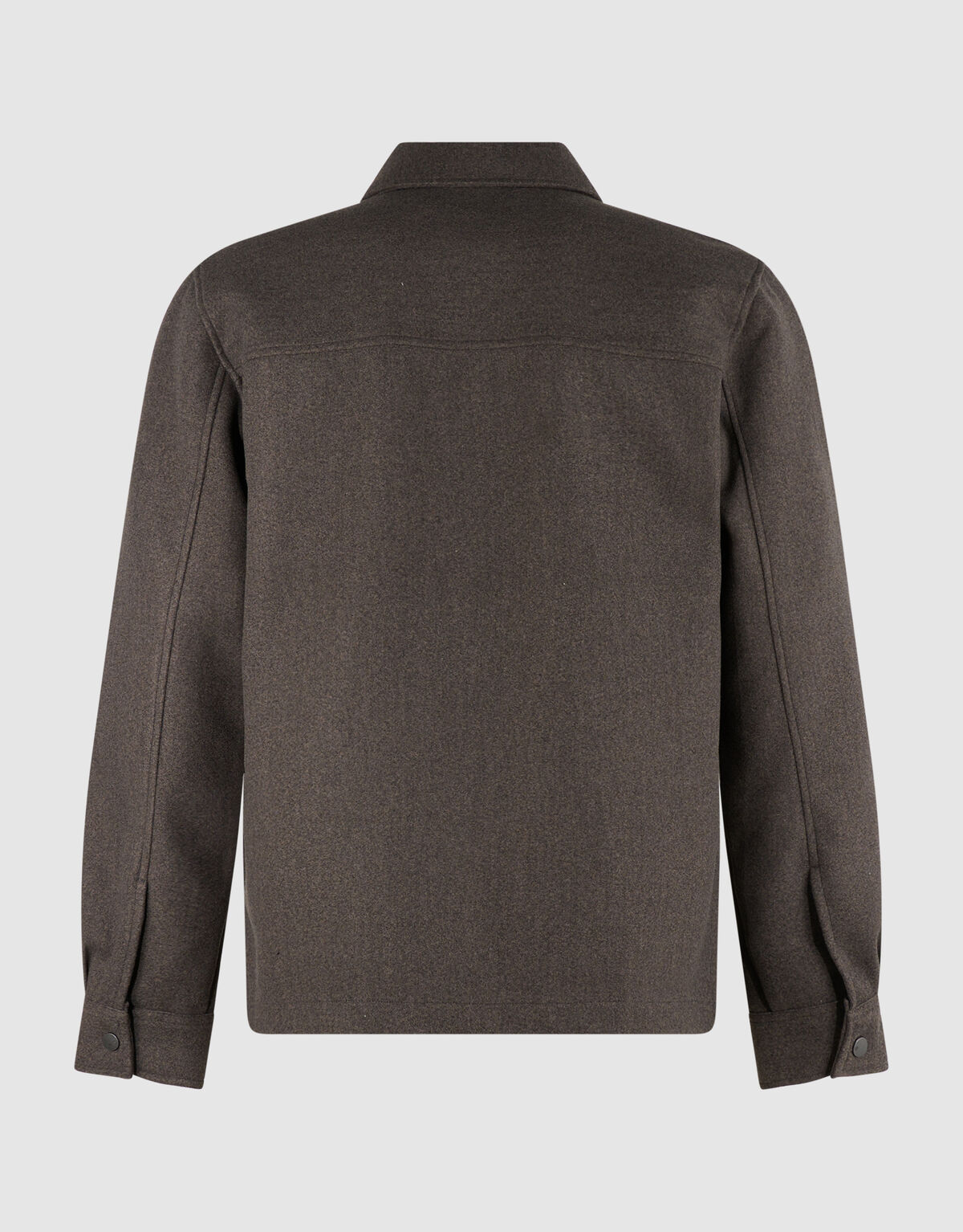 Melange Zip Overshirt Donkerbruin SHOEBY MEN