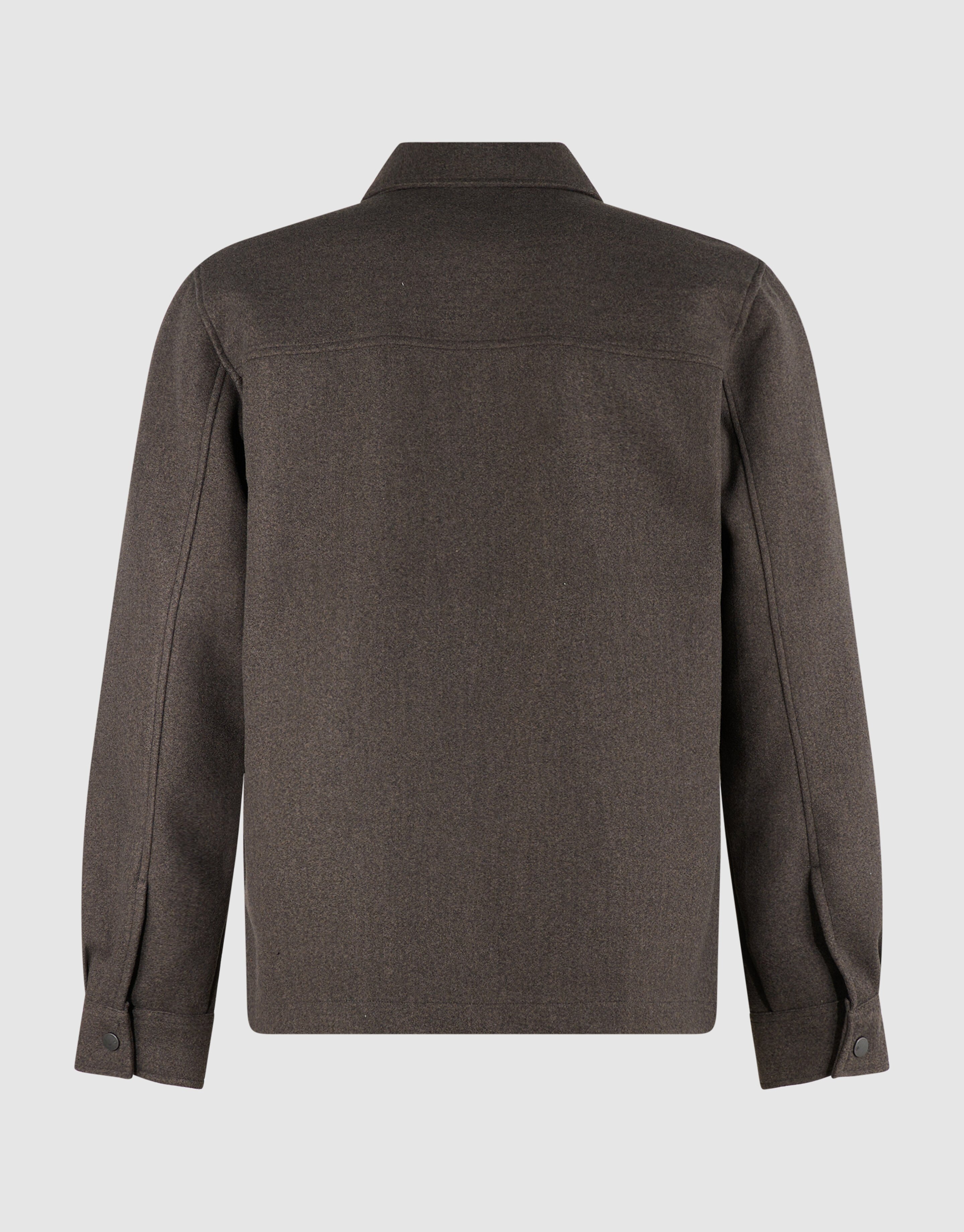Melange Zip Overshirt Donkerbruin SHOEBY MEN