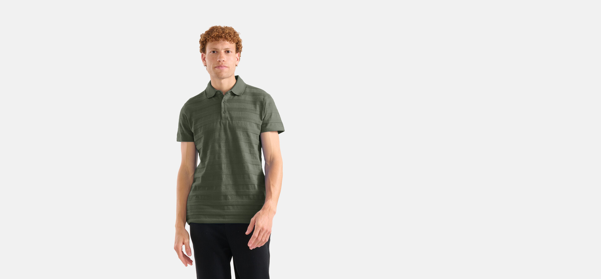 Structuur Polo Donkergroen SHOEBY MEN