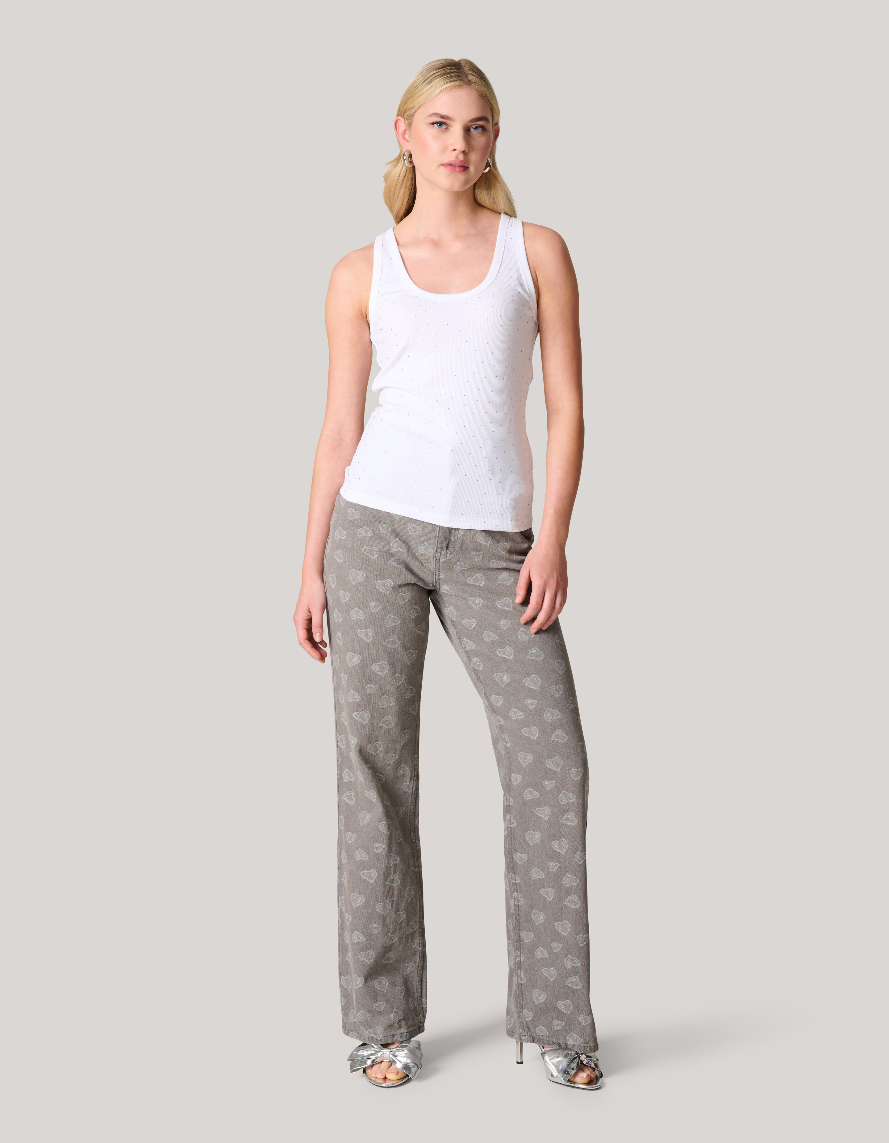 Strass Tanktop Wit SHOEBY WOMEN