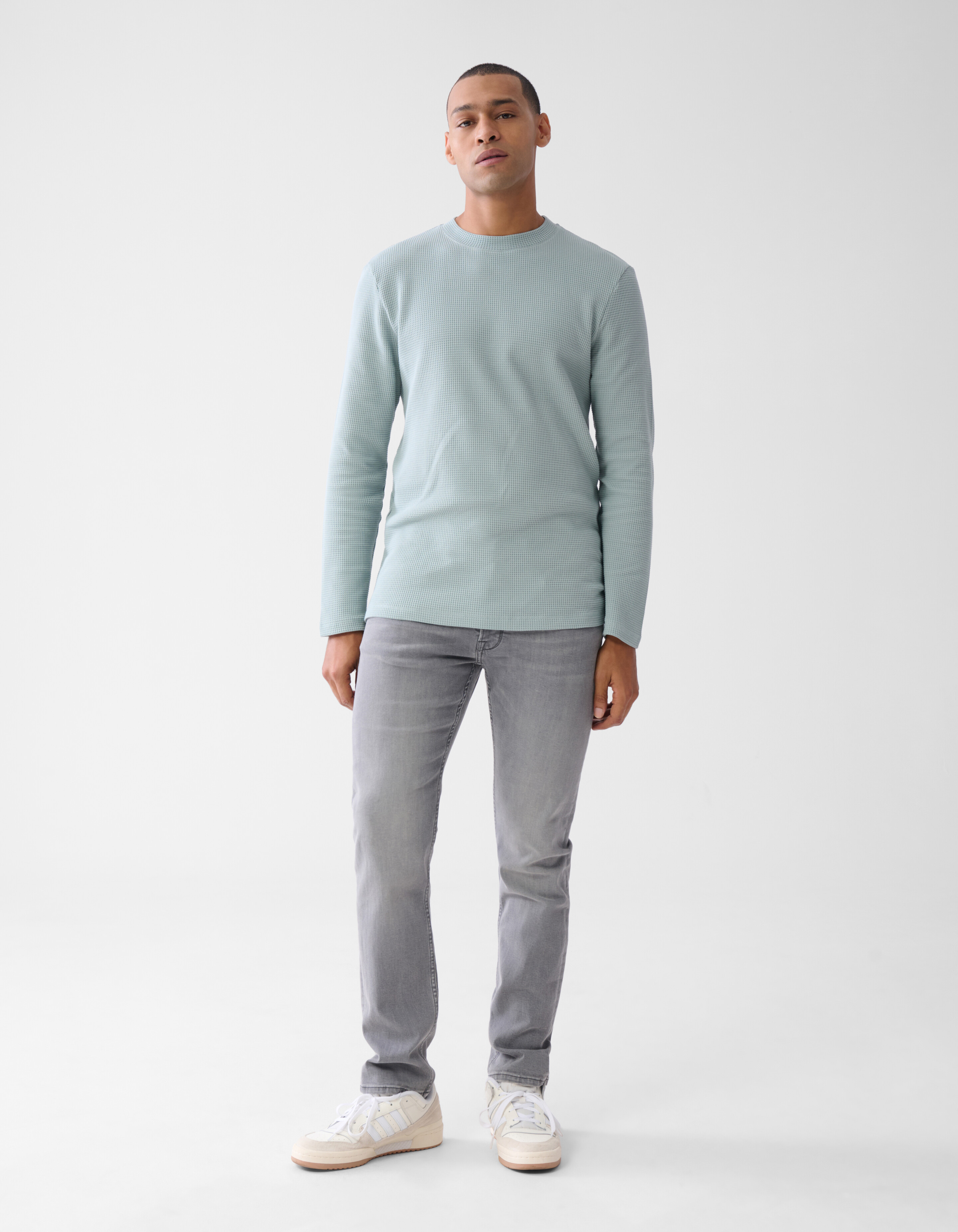 Structuur Longsleeve Lichtgroen SHOEBY MEN