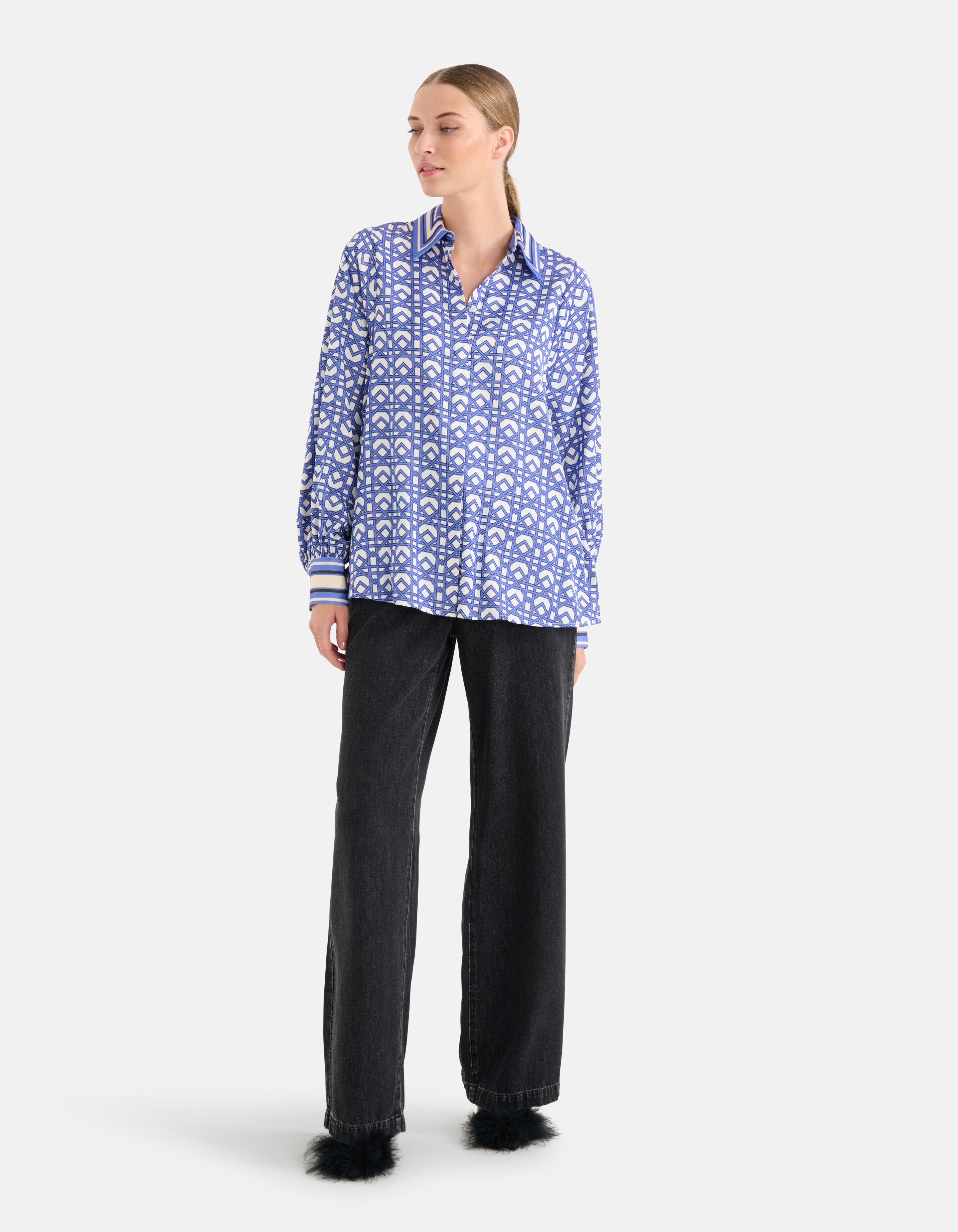 Grafische Retro Blouse Paars SHOEBY WOMEN