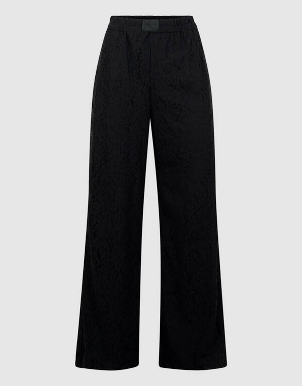 Kanten Wide Leg Broek Zwart SHOEBY WOMEN