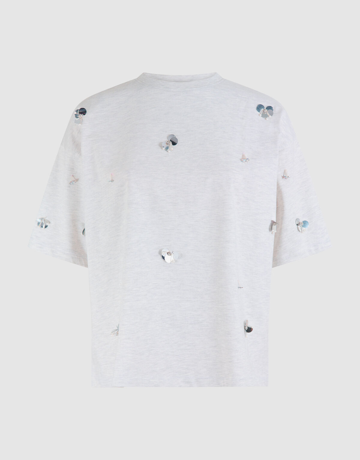 Oversized Embellished T-shirt Grijs SHOEBY WOMEN
