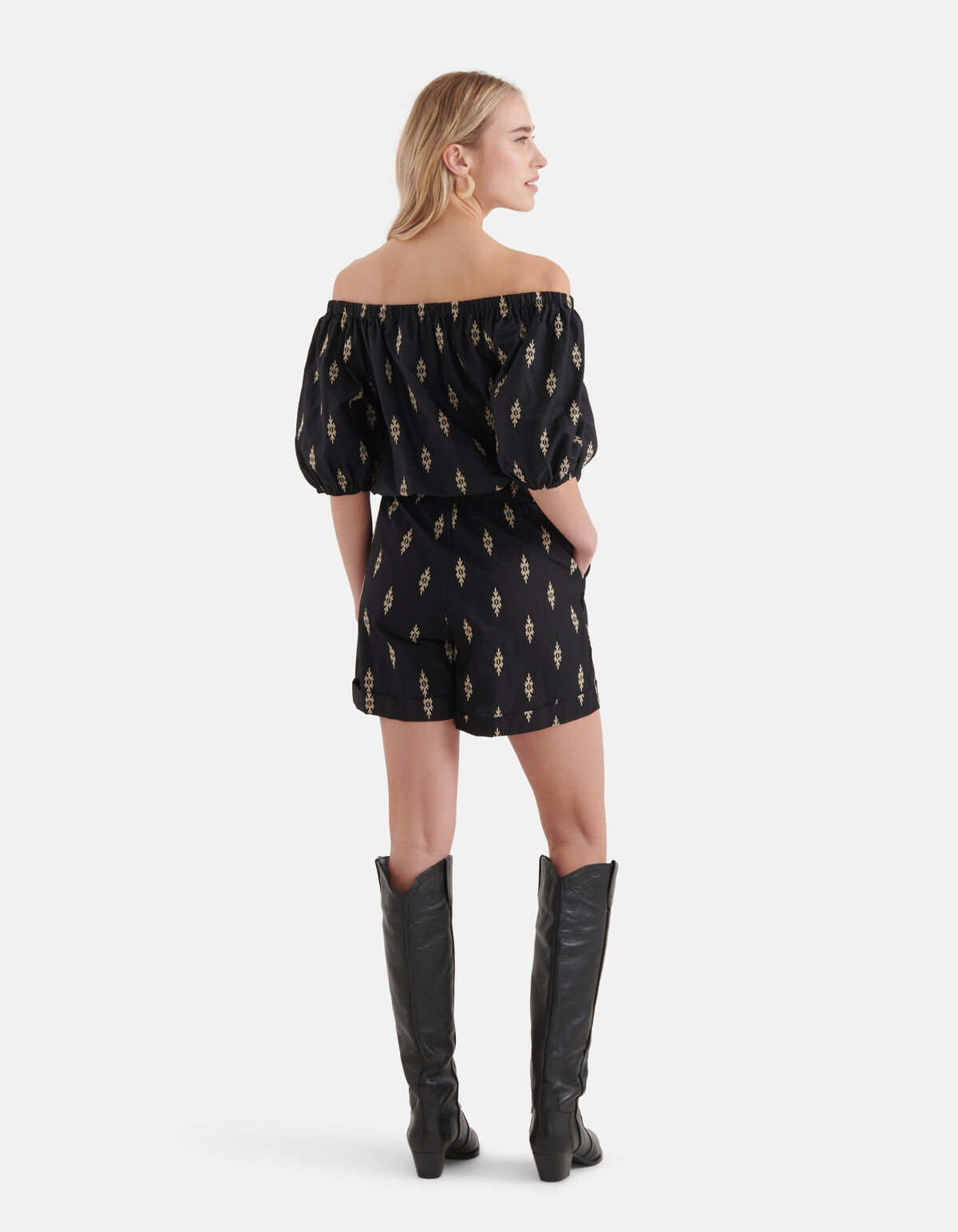 Poplin Embroidery Short Zwart SHOEBY WOMEN