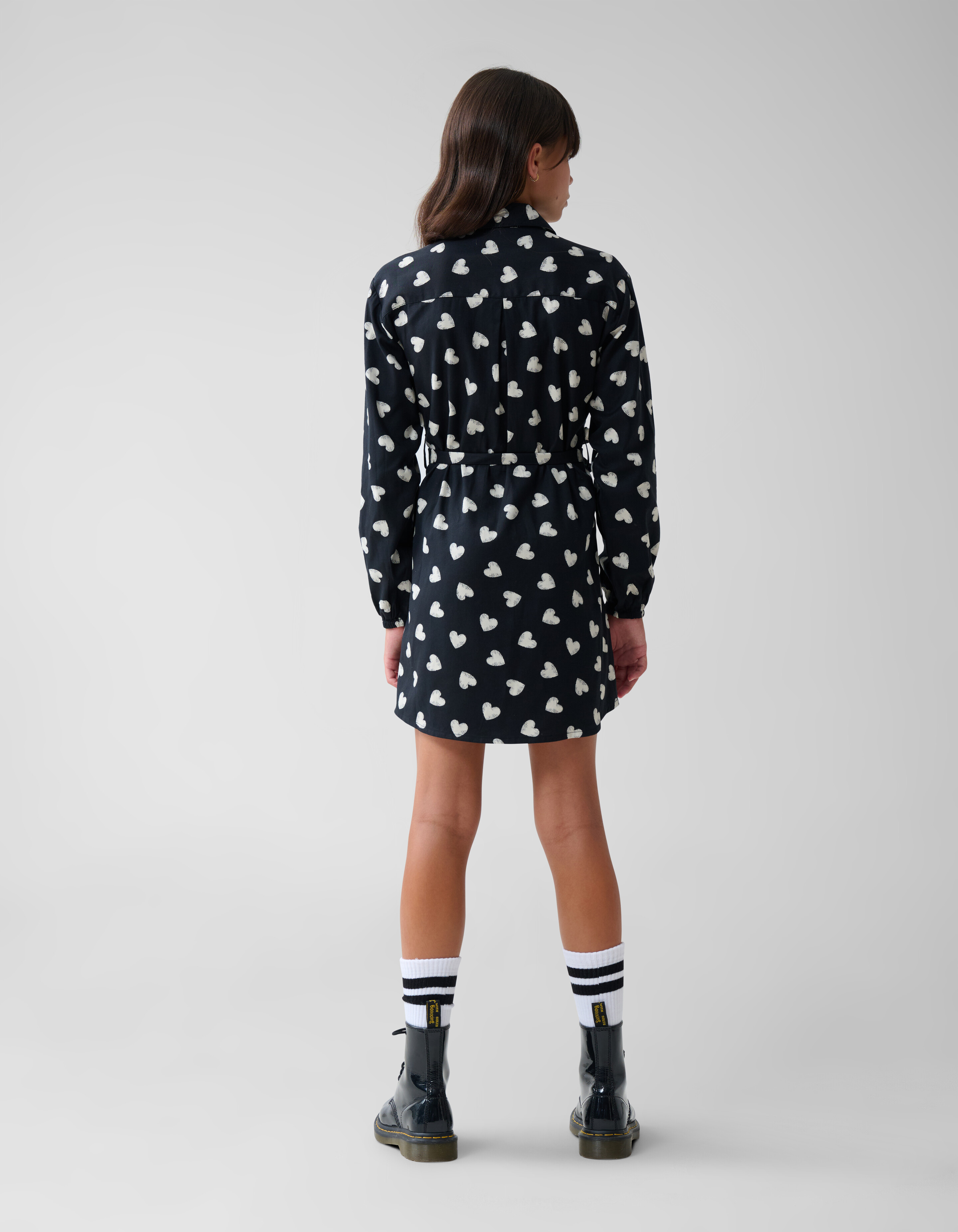 Heart Printed Jurk Zwart SHOEBY GIRLS