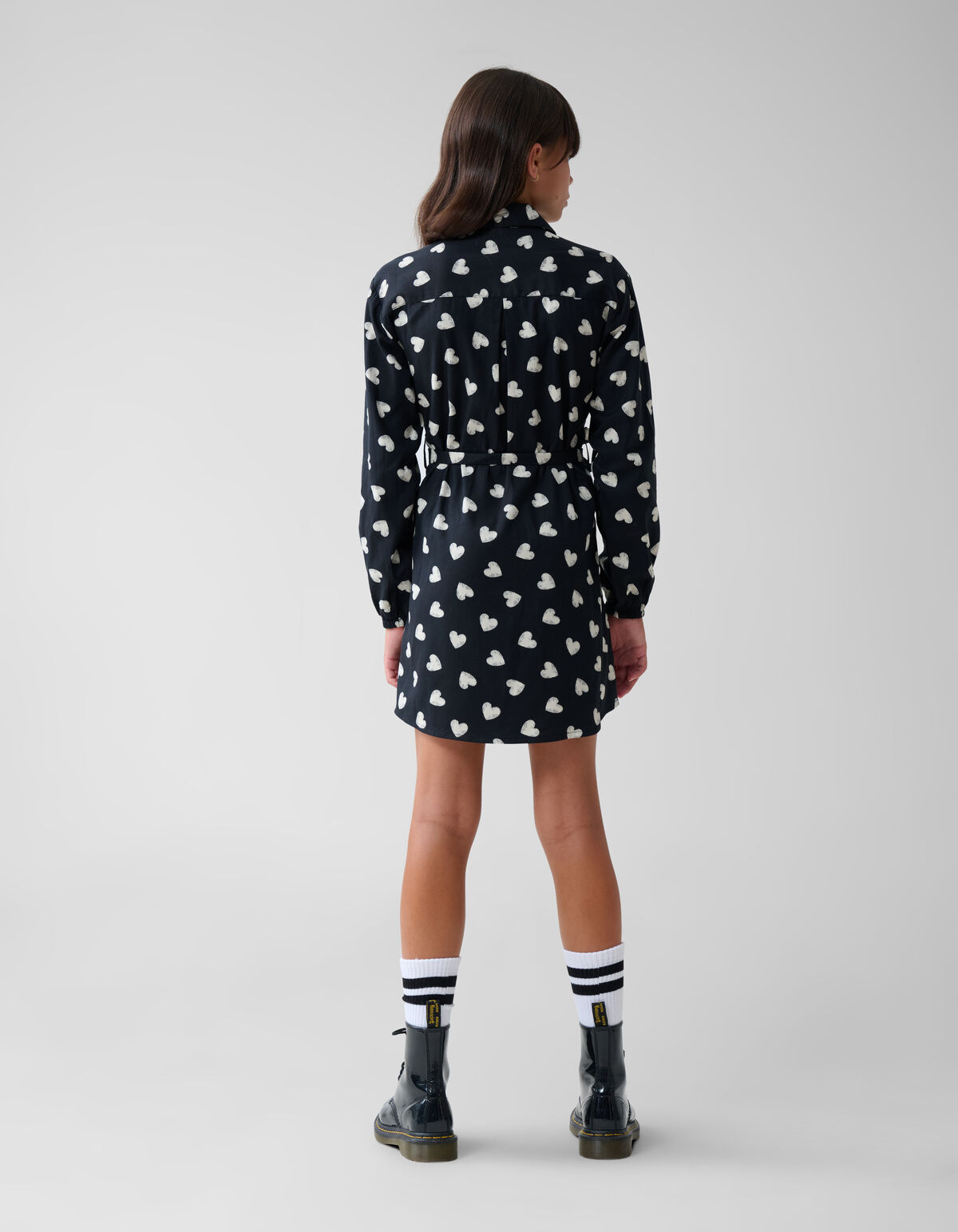 Heart Printed Jurk Zwart SHOEBY GIRLS