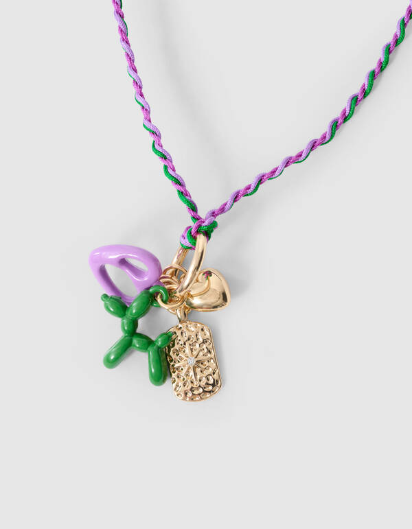 Turned Charm Ketting Paars SHOEBY ACCESSOIRES