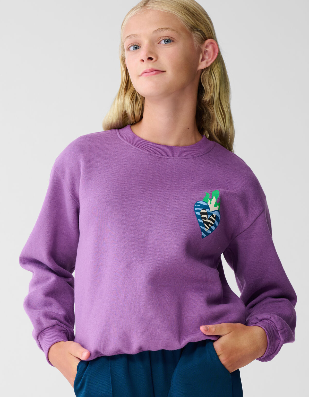 Heart Artwork Sweater Paars SHOEBY GIRLS