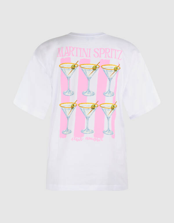 Cocktail Artwork T-shirt Wit SHOEBY WOMEN
