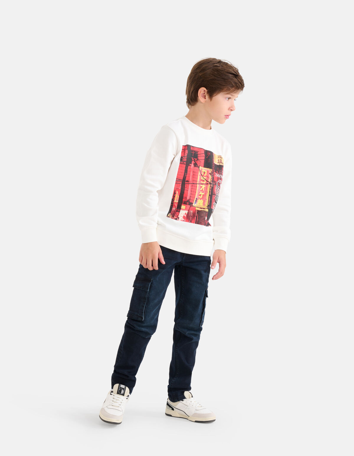 Printed Sweater Gebroken Wit SHOEBY BOYS
