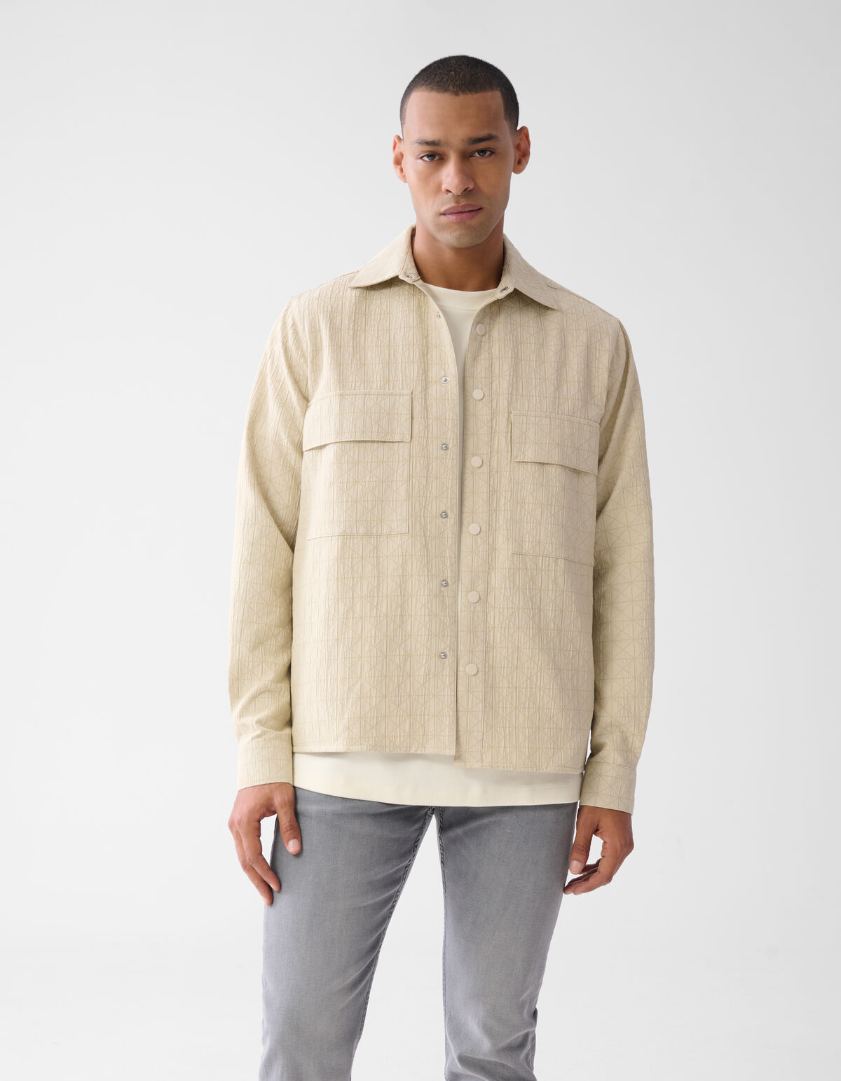 Structuur Overshirt Zand SHOEBY MEN