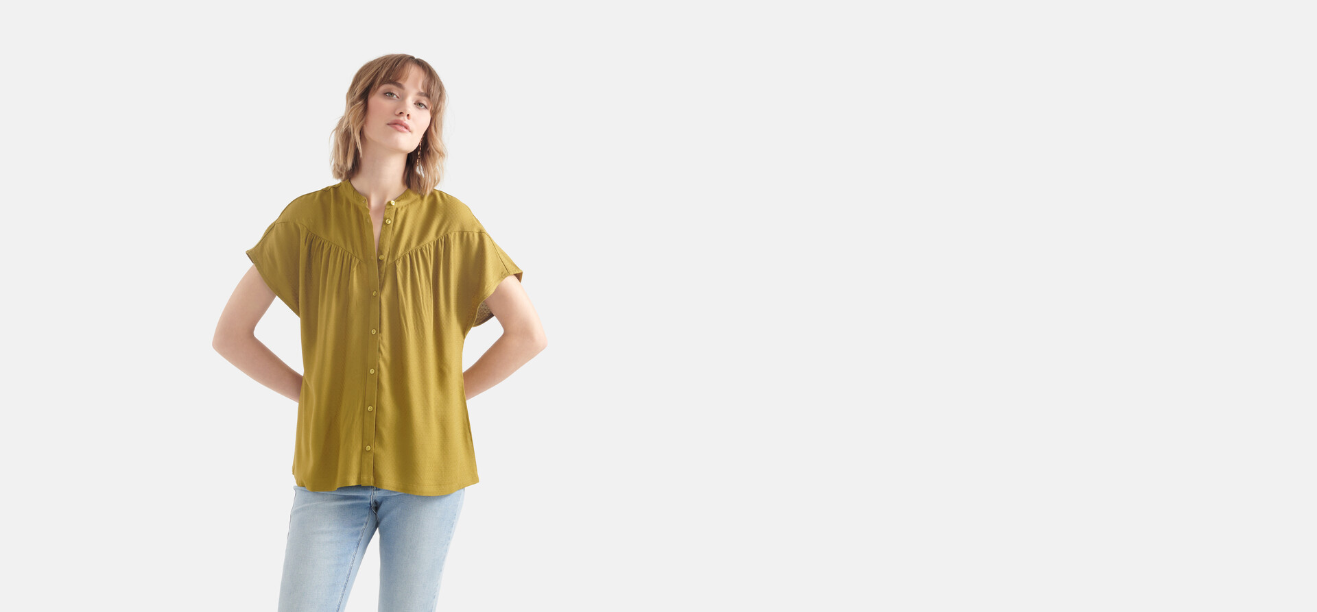 Relaxed Fit Top Groen SHOEBY WOMEN