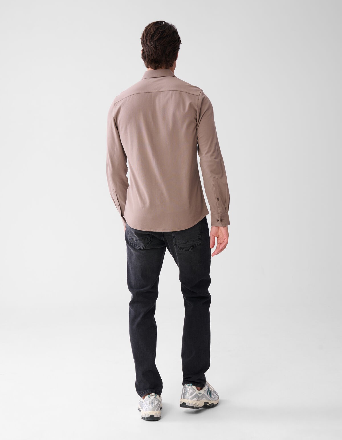 Pique Overhemd Lichtbruin SHOEBY MEN