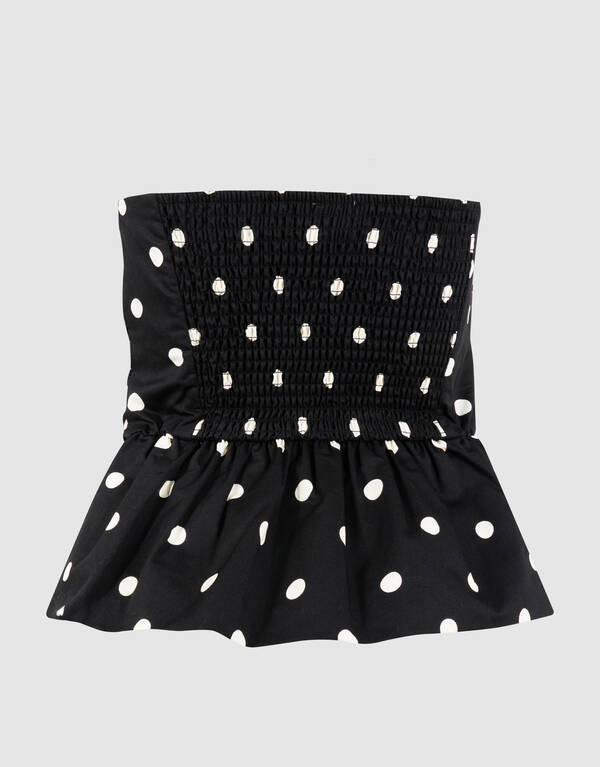 Strapless Polkadot Top Zwart/Wit SHOEBY WOMEN