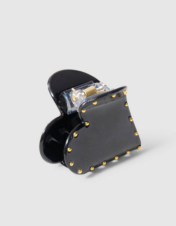 Studded Heart Haarclip Zwart SHOEBY ACCESSOIRES