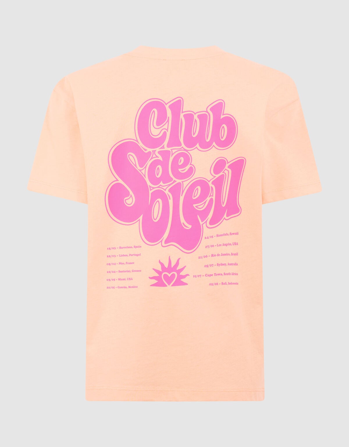 Club De Soleil Artwork T-shirt Lichtoranje SHOEBY GIRLS