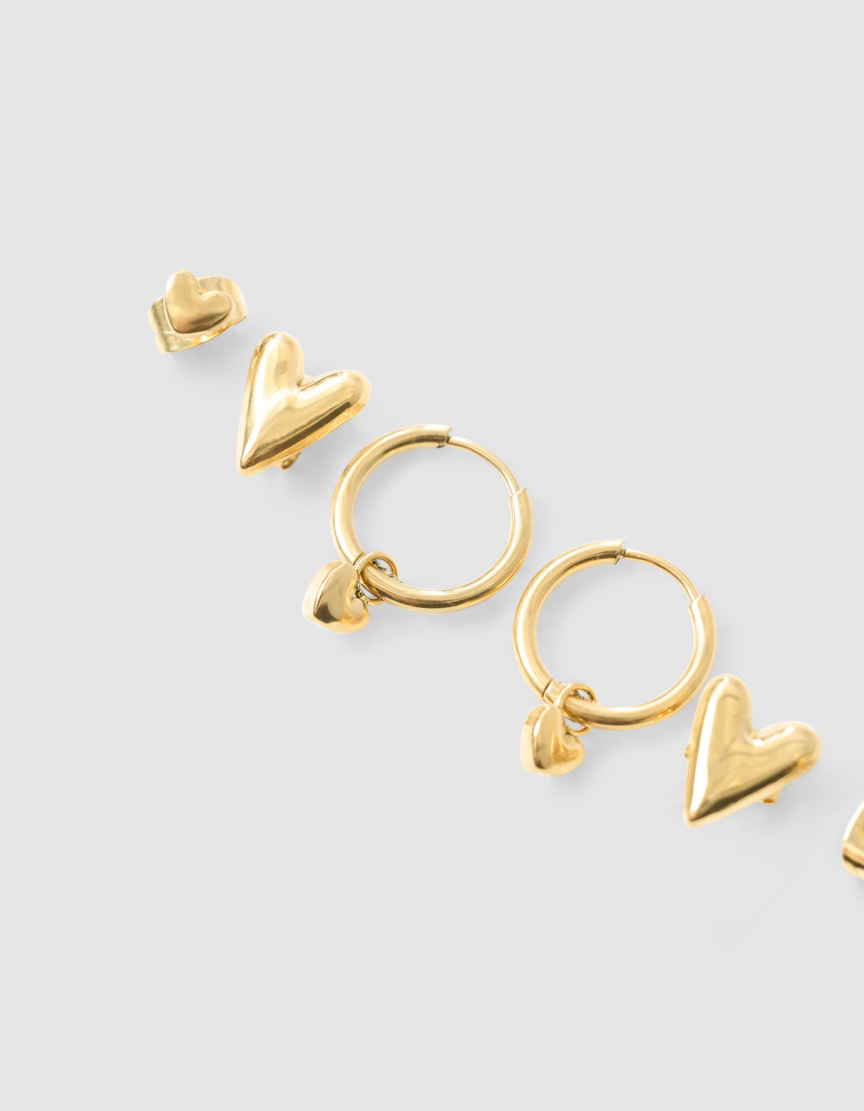 Heart Oorbellen Set Goud SHOEBY ACCESSOIRES