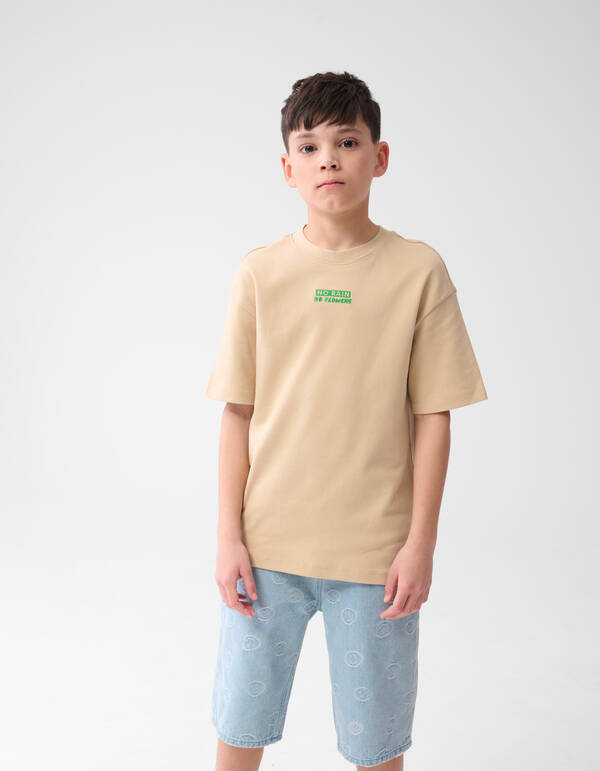 Tekst T-shirt Zand SHOEBY BOYS