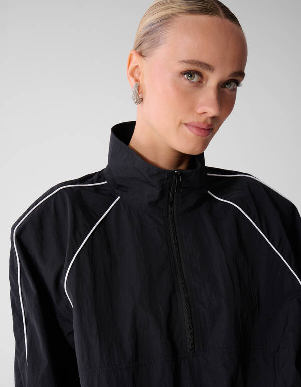 Relaxed Fit Piping Blouse Zwart SHOEBY WOMEN