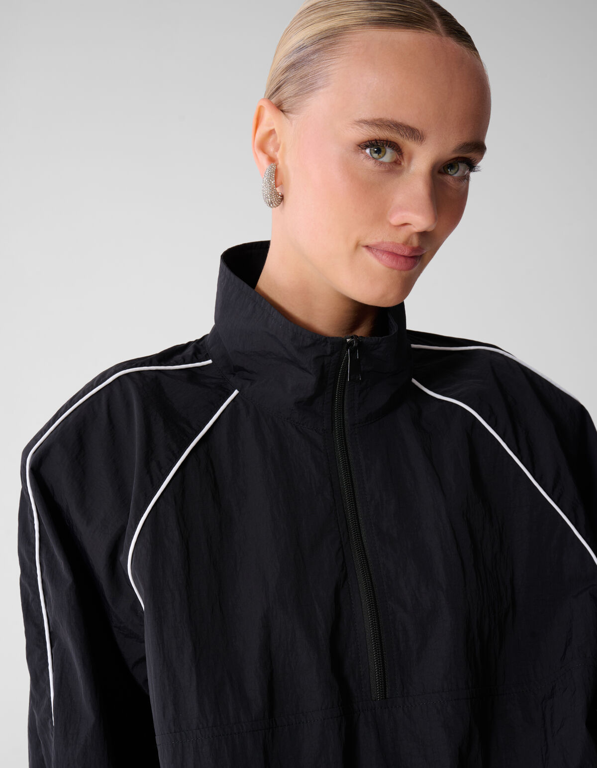 Relaxed Fit Piping Blouse Zwart SHOEBY WOMEN