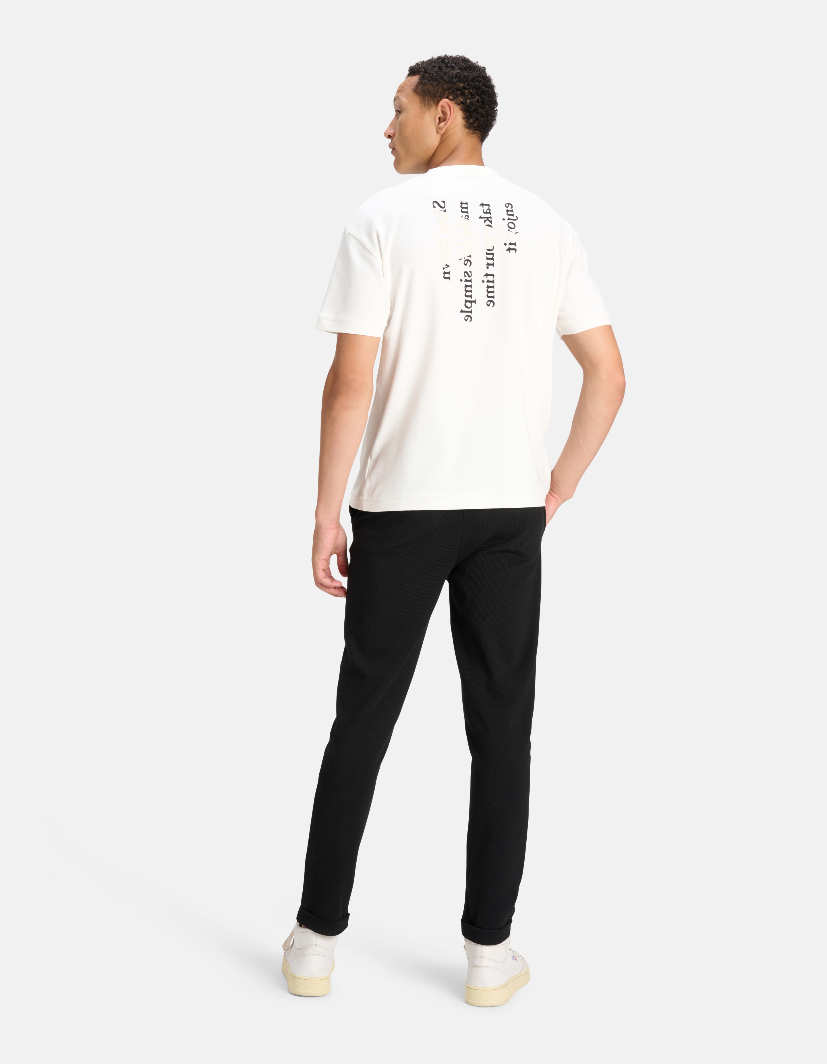 Printed T-shirt Gebroken Wit SHOEBY MEN
