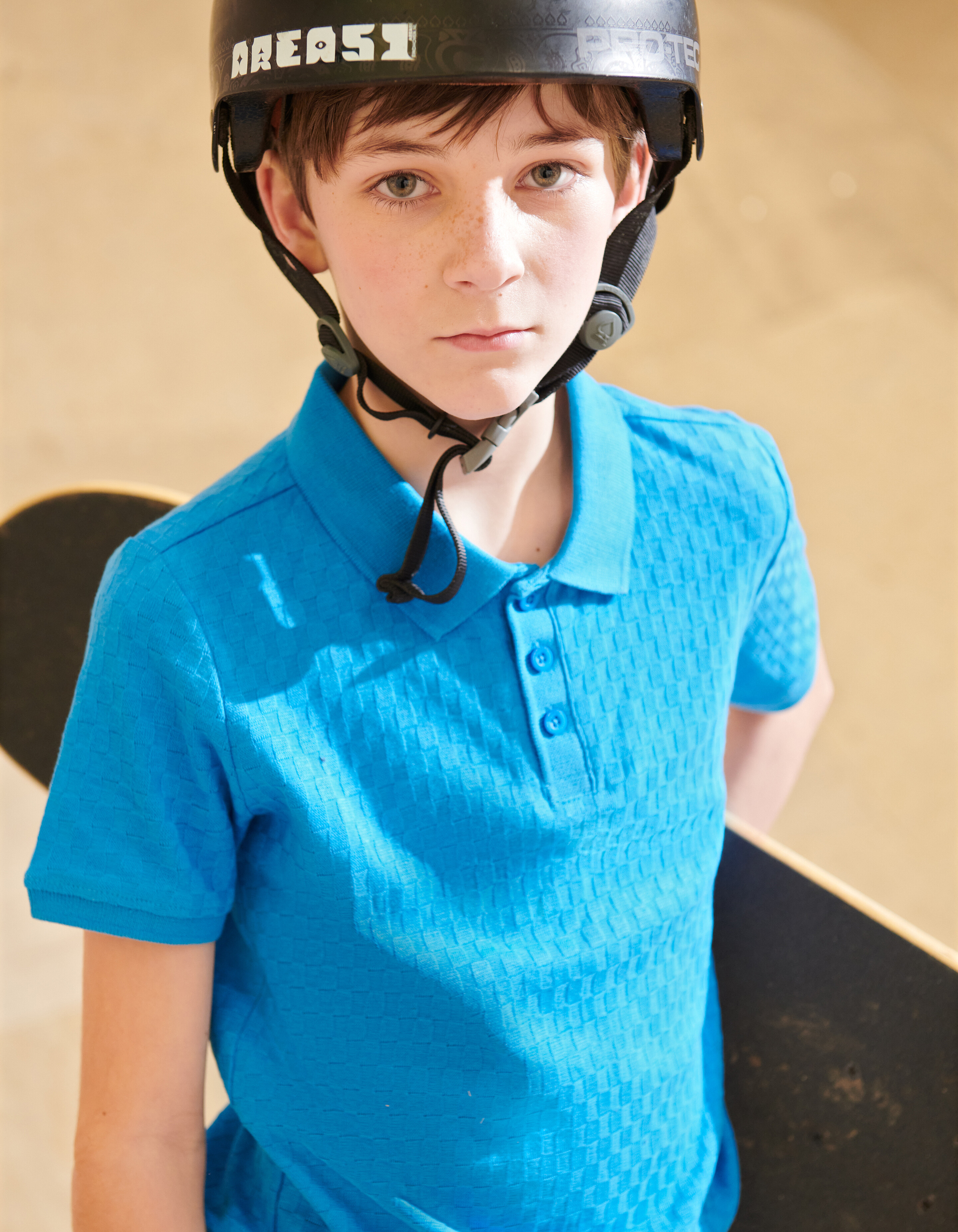 Blok Structuur Polo Blauw SHOEBY BOYS
