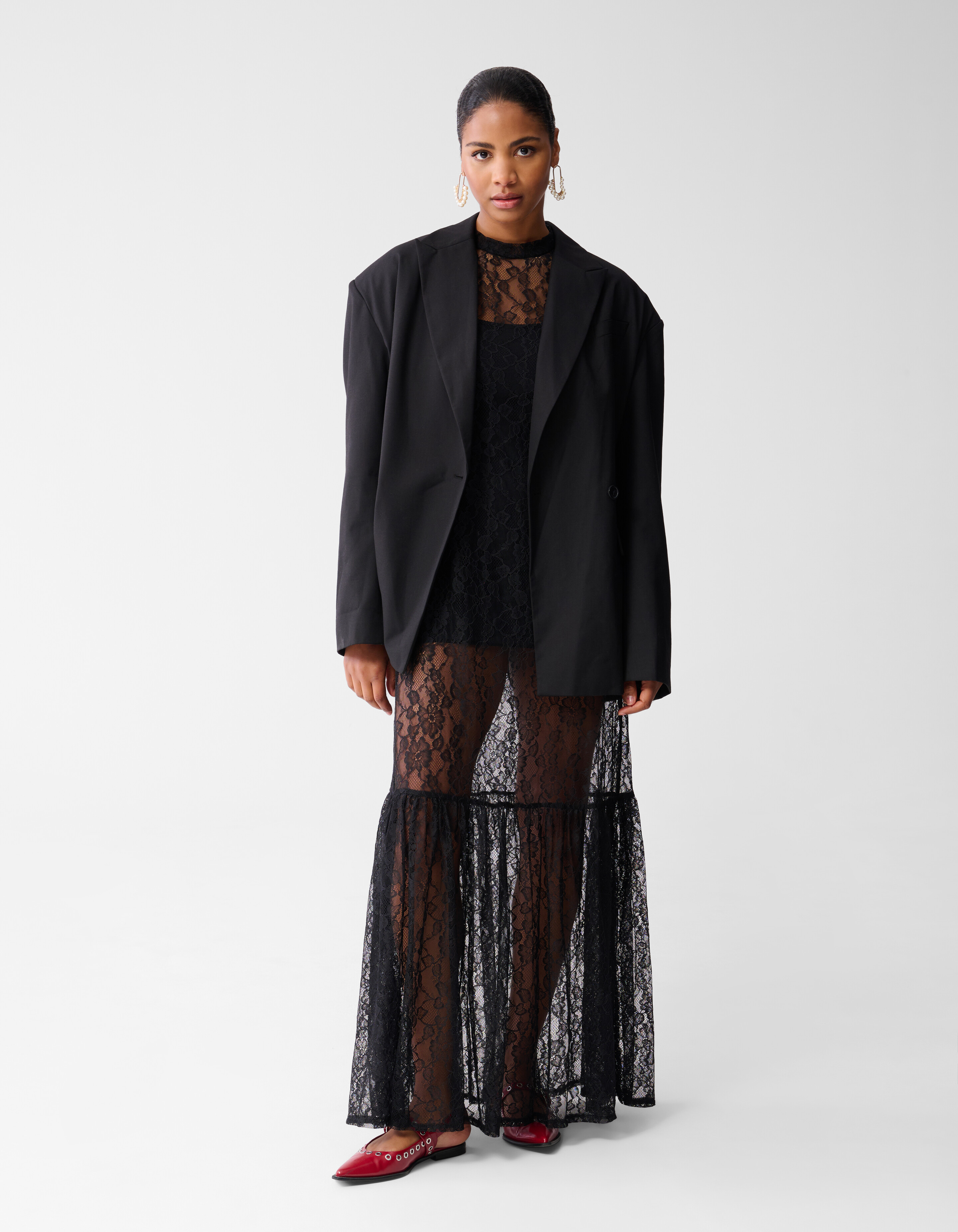 Kanten Maxi Jurk Zwart SHOEBY WOMEN