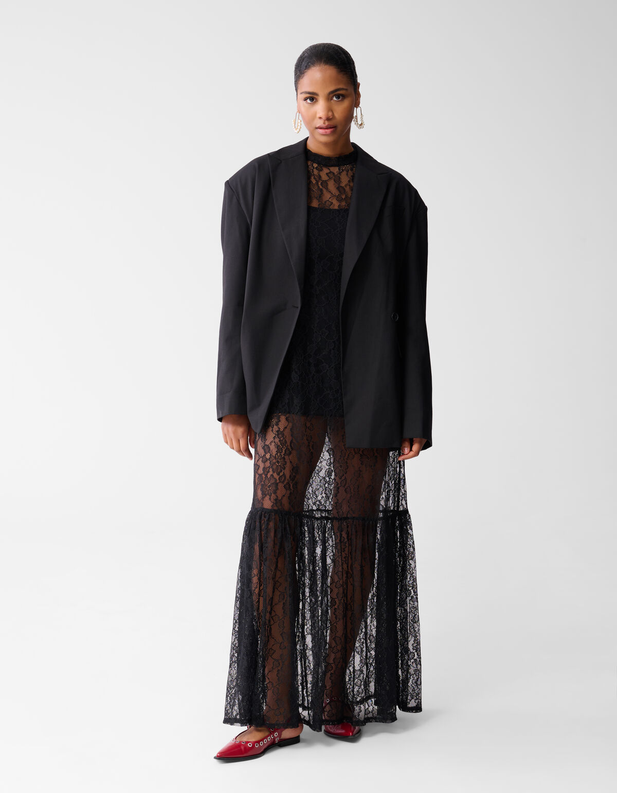 Kanten Maxi Jurk Zwart SHOEBY WOMEN