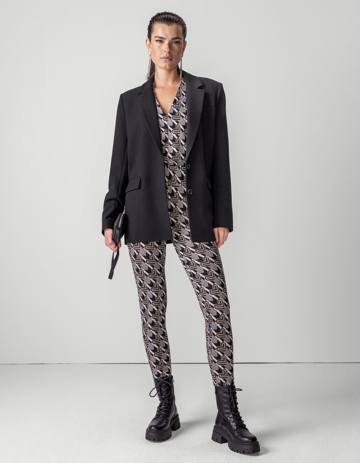 Monogram Top Zwart/Wit SHOEBY WOMEN