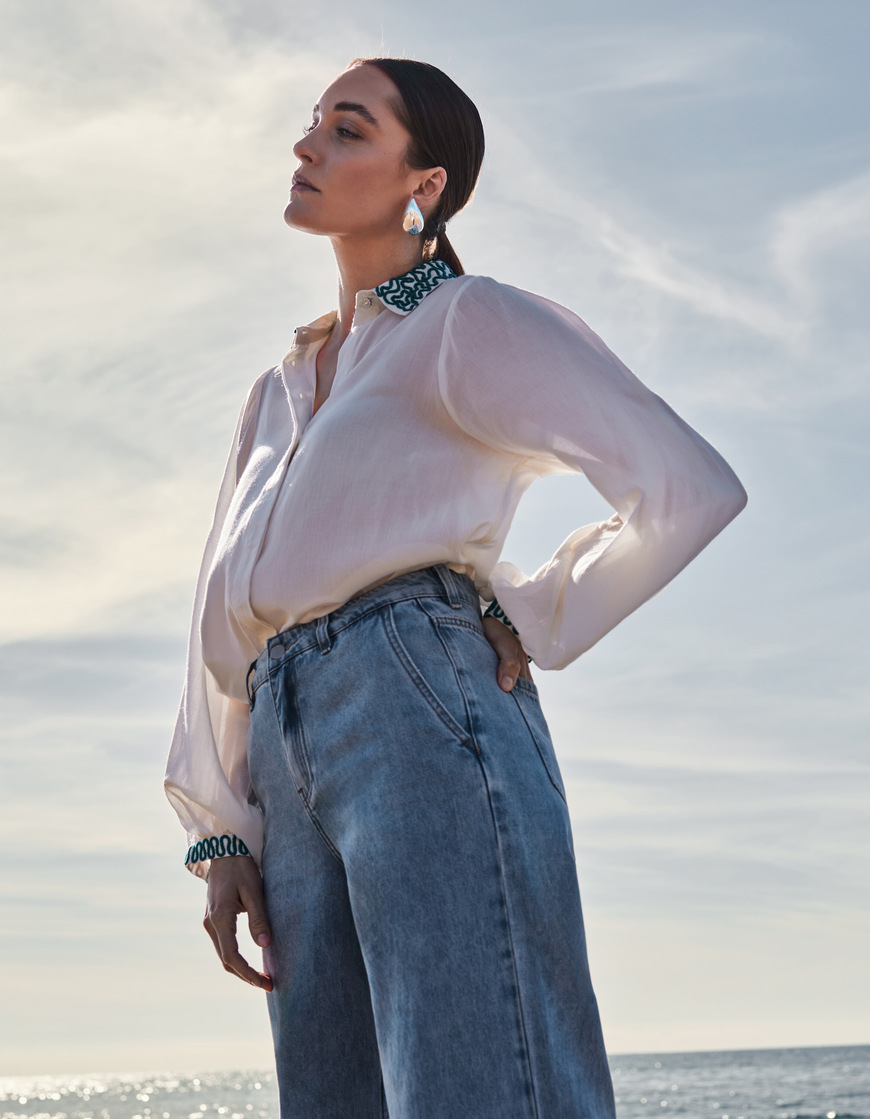 Cord Embroidery Blouse Gebroken Wit By Mieke SHOEBY WOMEN