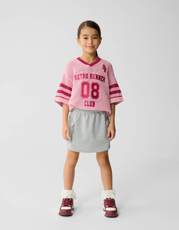 Strass Cargo Mini Rok Lichtgrijs SHOEBY GIRLS