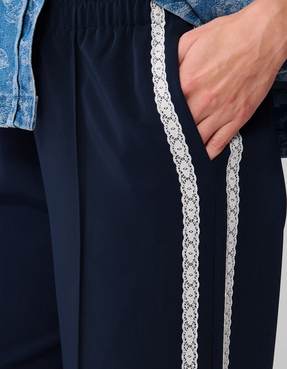 Sporty Wide Leg Broek Donkerblauw SHOEBY WOMEN