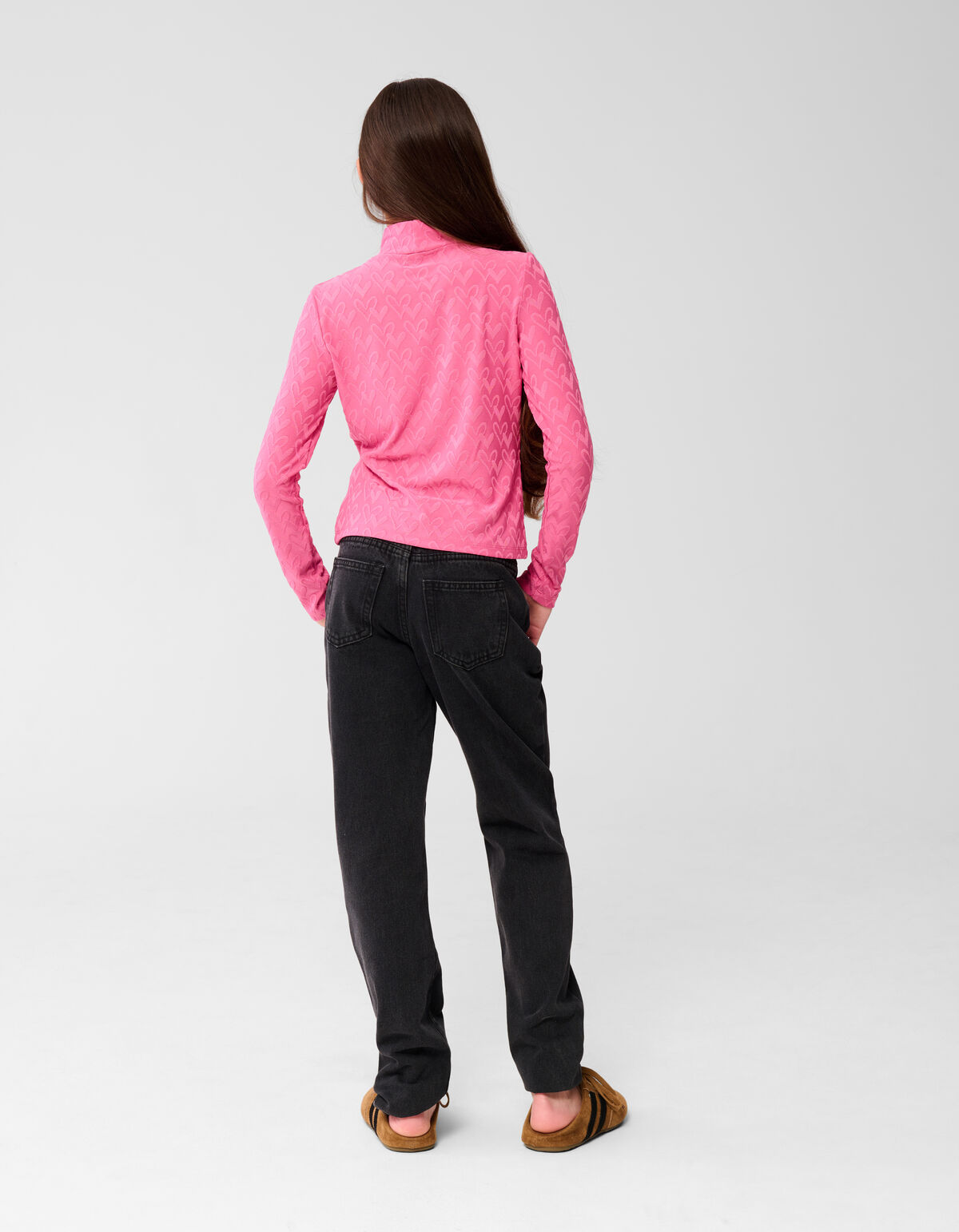 Heart Jersey Top Roze SHOEBY GIRLS
