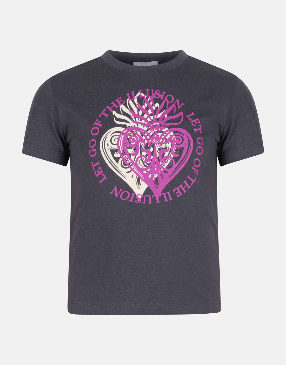 Printed Loose Fit T-shirt Donkergrijs SHOEBY GIRLS