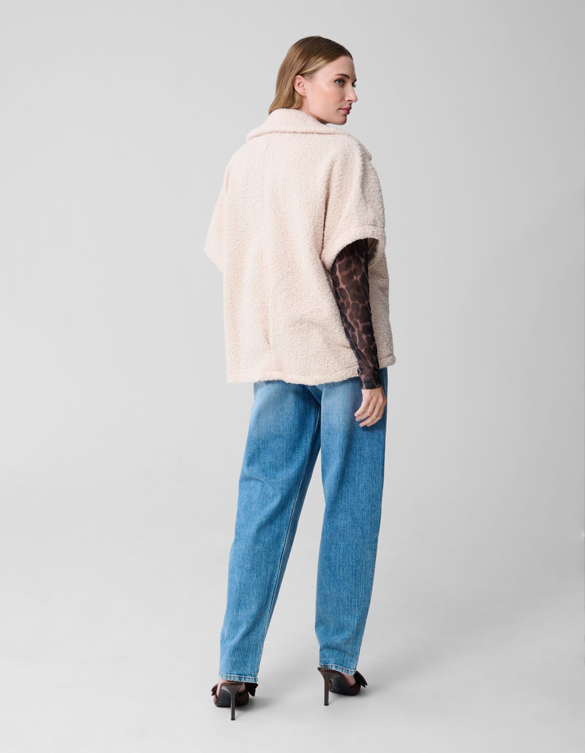 Oversized Teddy Gilet Gebroken Wit SHOEBY WOMEN