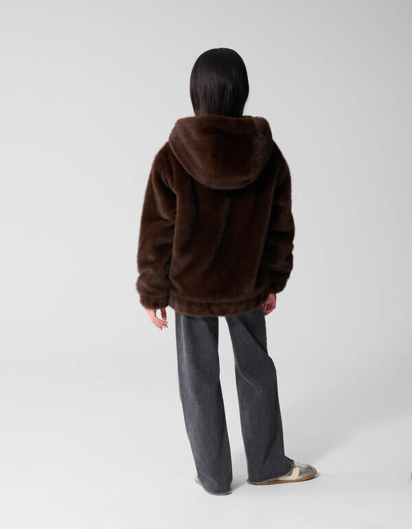 Fake Fur Jas Donkerbruin SHOEBY GIRLS