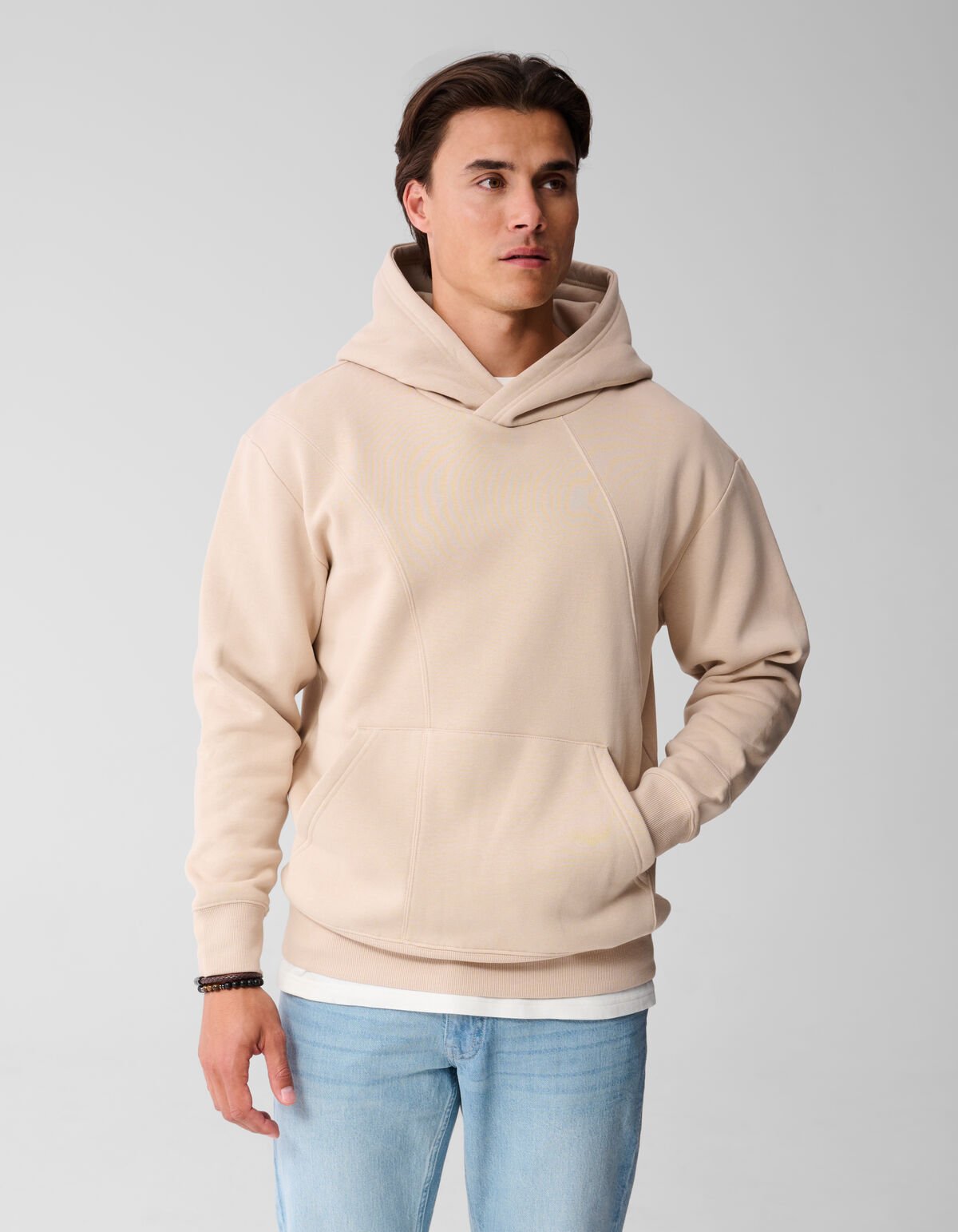 Mixed Sweat Hoodie Zand SHOEBY MEN