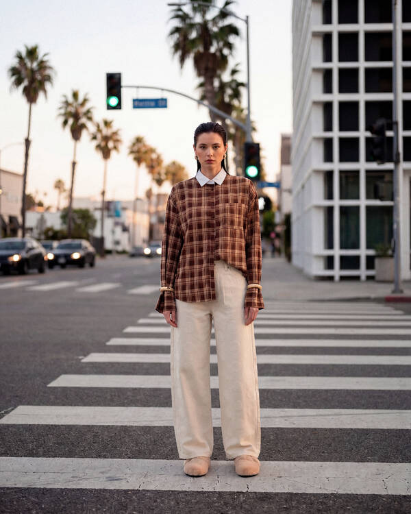 Oversized Ruiten Blouse Bruin SHOEBY WOMEN