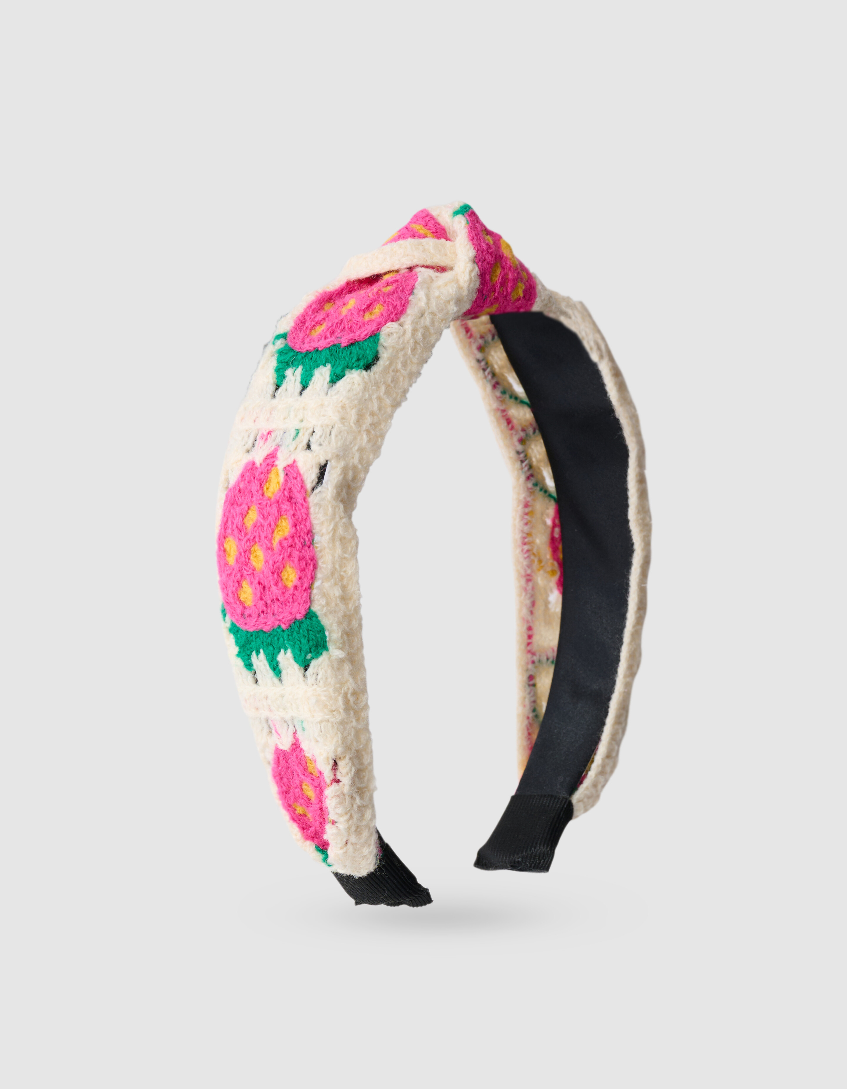 Gebreide Strawberry Haarband Gebroken Wit SHOEBY ACCESSOIRES