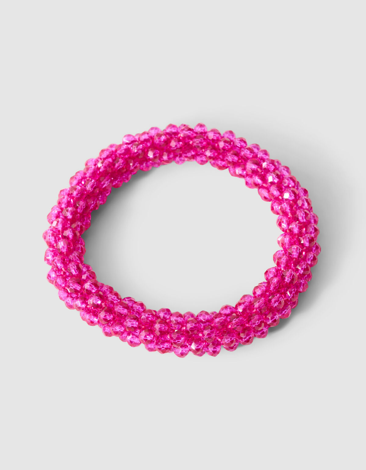 Oval Beaded Haarelastiek Roze SHOEBY ACCESSOIRES