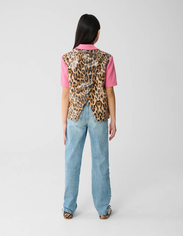 Sequin Leopard Blazer Roze SHOEBY GIRLS