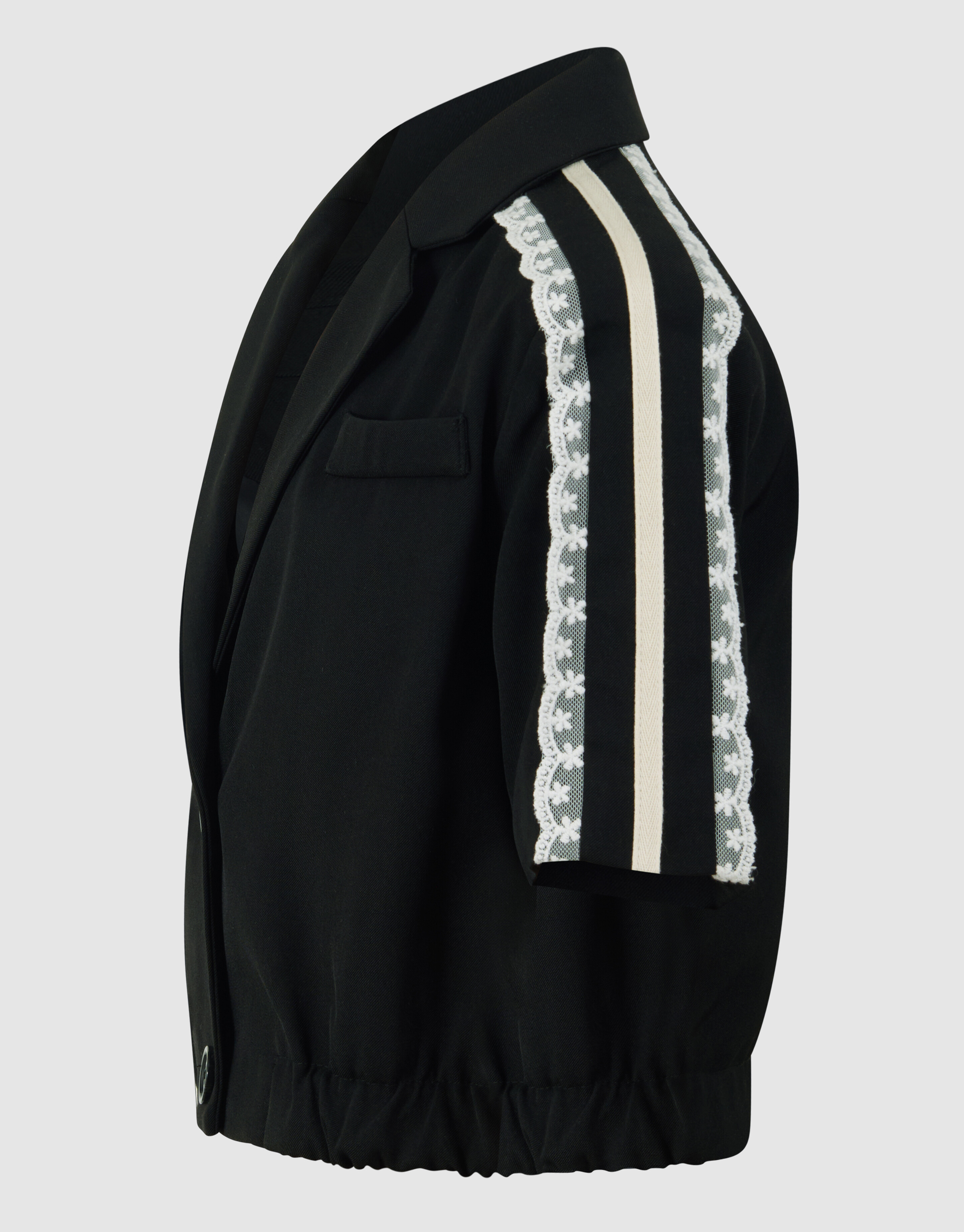 Cropped Kanten Blazer Zwart SHOEBY GIRLS
